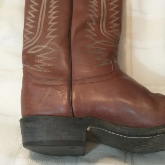 Cow town men's western boots sz 9D   dark brown gently worn - Picture 6 of 8